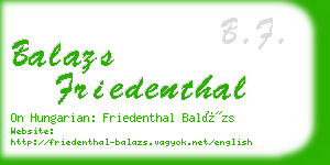 balazs friedenthal business card